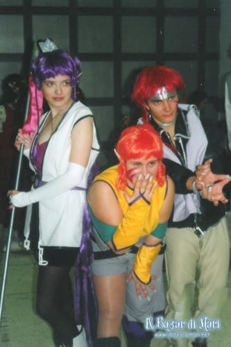 Il gruppo di Kougaiji: Yaone, Lirin e Kougaiji ("Saiyuki")